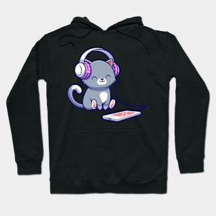 Music and cats is my life Hoodie